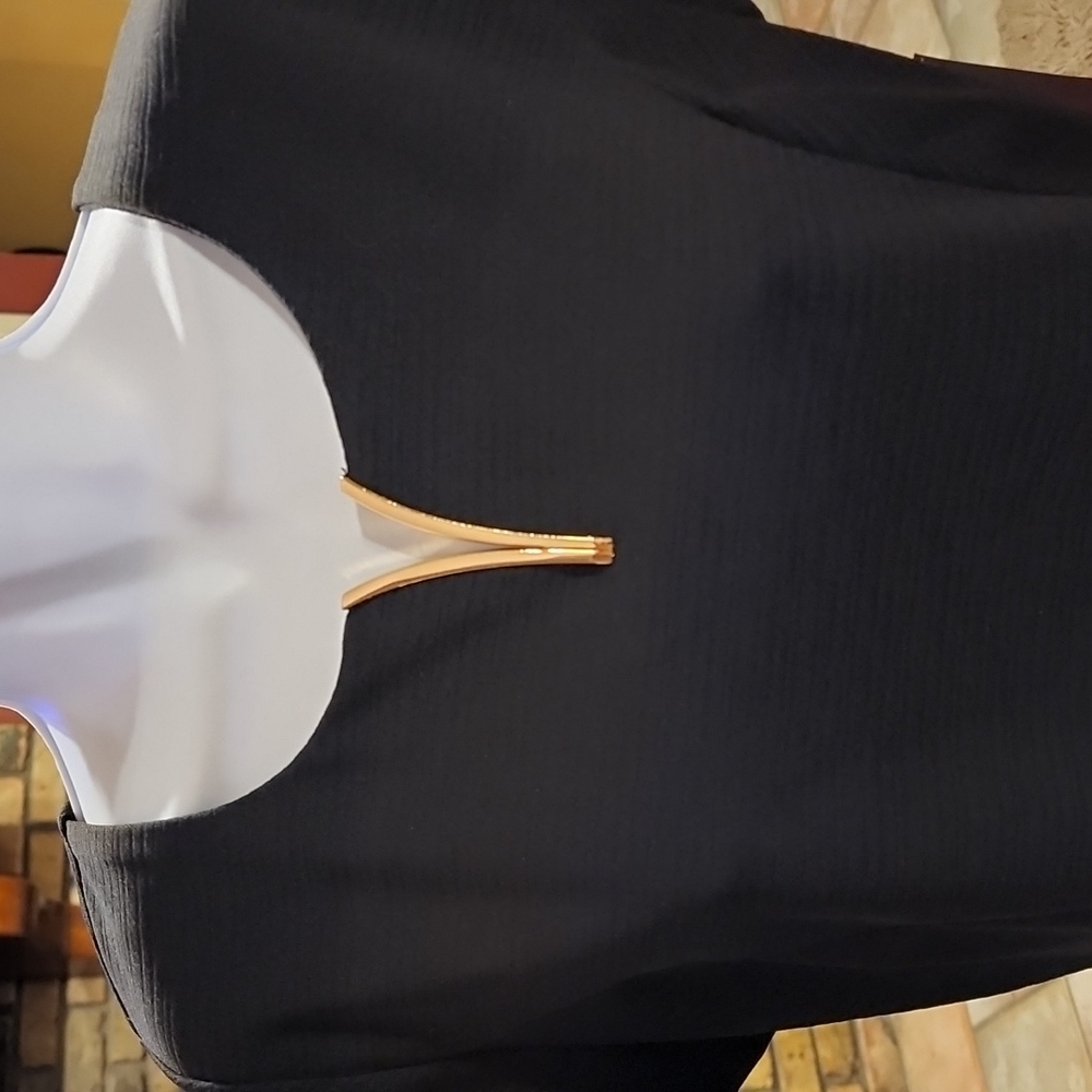 🌺Alyx NWT Peplum Style Top with Gold Metal Detail - Picture 3 of 12